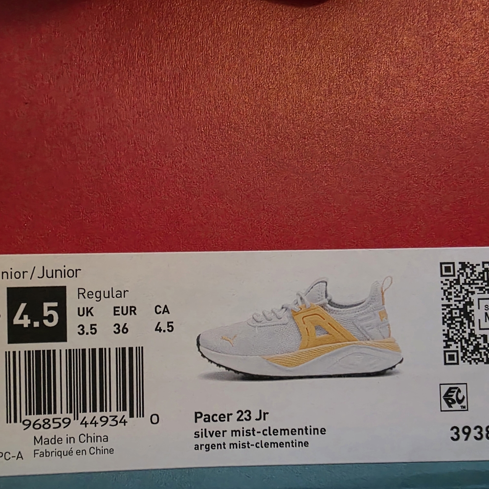 Puma Jr Kids Sneakers - Silver and Orange